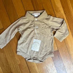 NWT TBBC Boys Long Sleeve Polo & Onesie, 0-6 months